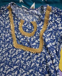 Blue &amp; White Floral Print Dress