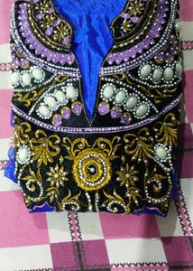 A Pretty Blue Colour Dress Party Wear Only Anarkali Suit For Pretty Ladies Size 34 Full Length In Good Condition But It Is Old No Any Damages Looking New Net Cloth Material