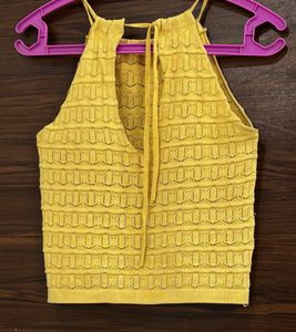 Yellow Halter Knit Top