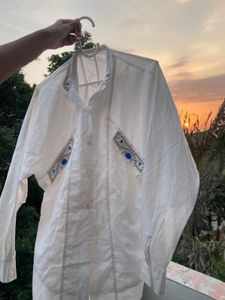 Oversized White Button-Down