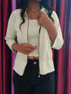 Mint Green Zippered Jacket