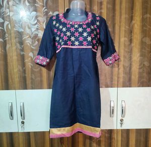 Embroidered Blue Kurta