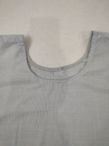 Plain Light Grey Kurti And White Dupatta