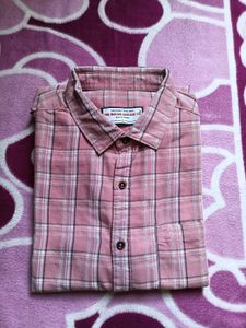 L Size Cotton Colour Check Shirt