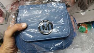 Blue 'M' Crossbody Bag