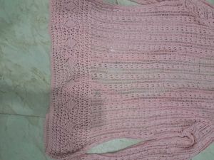 Pink Crochet Cardigan