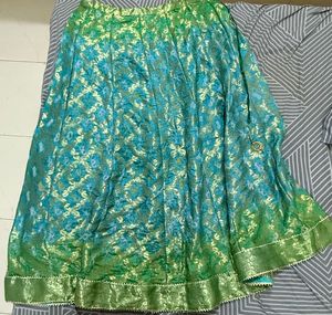 Woven-Design Flared Maxi Skirt
