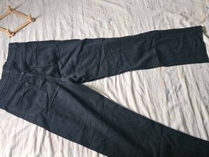 Black Colour . Wide Leg Jeans 28 Waist Size