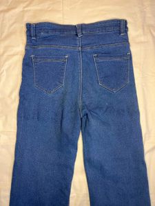 Classic Blue Denim Jeans with Faded Wash