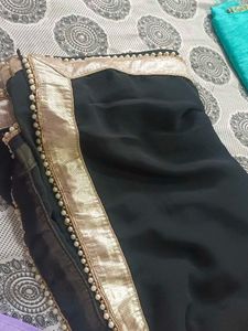 Beautiful Beads Works Saree