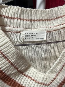 Striped V-Neck Pullover