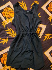 Comfy Sleeveless Drawstring Waist Dress