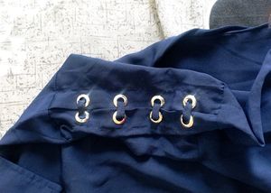 Navy Blue Top And Narrow Denim