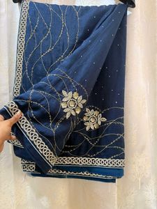 Navy Blue handwork Saree