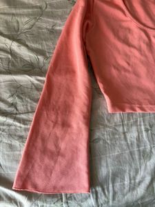 Y2k Aesthetic pink long full bell sleeves crop top