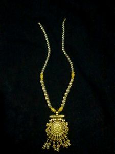 Ornate Gold-Tone Coin Necklace