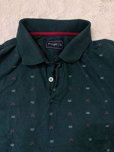 Patterned Green Polo Shirt