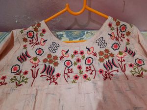 Peach Colour Round Top And Tunics