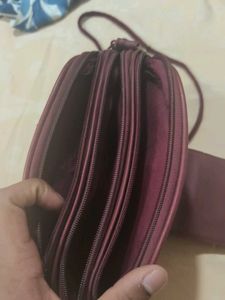 Burgundy Quilted Crossbody Bag