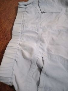 White Elastic Waist Pants