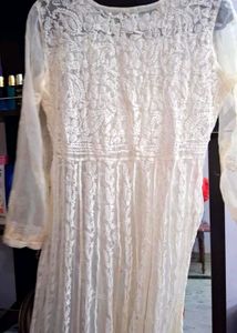 OffWhite Chikenkari Kurti