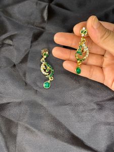Green & Gold Earrings