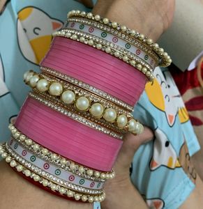 Unique Pink Colour Bridal Chura
