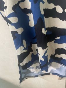 Blue Camo Print Top