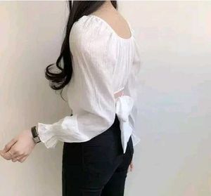 White Puff Sleeve Top