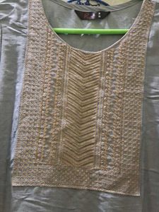 Grey Embroidered Kurti