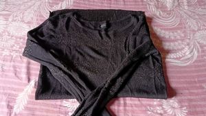 Self Design Pullover with Ribbed Hem