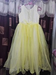 Yellow and White Ball Gown For Kids 💛