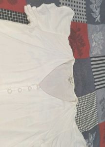 White Ruffle Sleeve T-Shirt