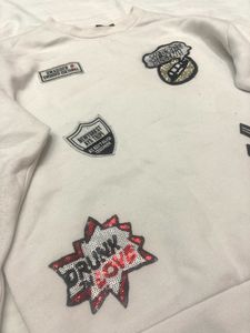 White Sweatshirt With Stickers