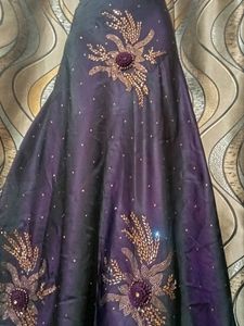 Purple Silk Ethnic Gown