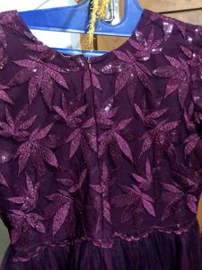 Elegant Plum Long Sleeve Dress