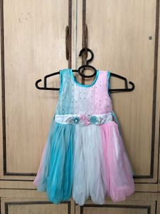 Pastel Color Block Party Dress
