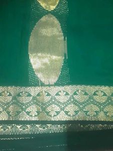 Elegant Green Saree with Gold Border