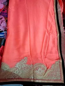 Elegant Peach Saree