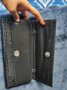 Shiny Black Partywear Clutch