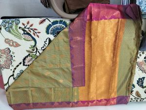 Elegant Green &amp; Pink Saree