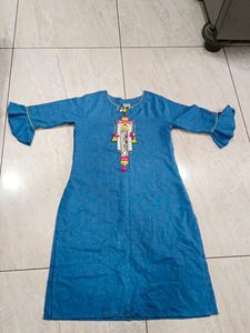 Blue Embroidered Kurta