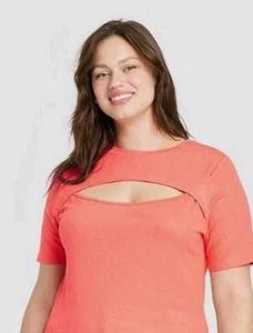 Ava&amp;Viv Slim Fit Short Sleeve Ribbed T Shirt