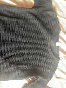 Black Knit See Through Cover Up Top