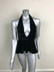 Y2K Velvet Velour Halter-Neck Eve Top