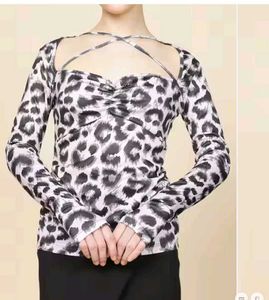 Leopard Print Long Sleeve Top