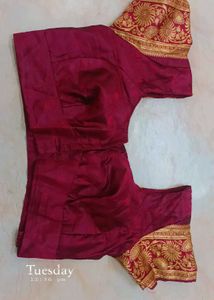 Maroon & Gold Sari Blouse