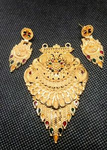 Gold Plated Necklace and Earring Set