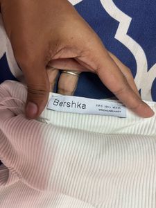 BERSHKA WHITE TUBE MAXI DRESS