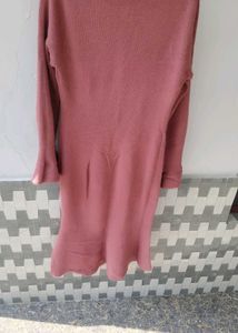 boat neck bodycon woolen dress